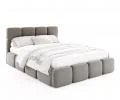 Čalúnená posteľ DELICATO 140x200 cm Sivá Boucle s úložným priestorom kovový rošt