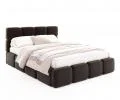 Čalúnená posteľ DELICATO 140x200 cm Čierna Boucle s úložným priestorom kovový rošt