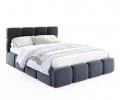 Čalúnená posteľ DELICATO 140x200 cm Modrá Boucle s úložným priestorom kovový rošt