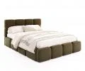 Čalúnená posteľ DELICATO 140x200 cm Zelená Boucle s úložným priestorom kovový rošt
