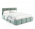 Čalúnená posteľ DELICATO 140x200 cm Tyrkysová Boucle s úložným priestorom kovový rošt