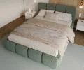 Čalúnená posteľ DELICATO 180x200 cm Tyrkysová Boucle s úložným priestorom kovový rošt