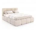 Čalúnená posteľ DELICATO 140x200 cm Krémová Cleo s úložným priestorom kovový rošt