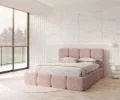 Čalúnená posteľ DELICATO 140x200 cm Ružová Cleo s úložným priestorom kovový rošt