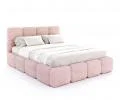Čalúnená posteľ DELICATO 140x200 cm Ružová Cleo s úložným priestorom kovový rošt