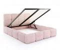 Čalúnená posteľ DELICATO 140x200 cm Ružová Cleo s úložným priestorom kovový rošt