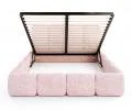 Čalúnená posteľ DELICATO 140x200 cm Ružová Cleo s úložným priestorom kovový rošt