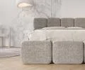 Čalúnená posteľ DELICATO 140x200 cm Sivá Cleo s úložným priestorom kovový rošt