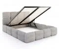 Čalúnená posteľ DELICATO 140x200 cm Sivá Cleo s úložným priestorom kovový rošt