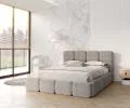 Čalúnená posteľ DELICATO 180x200 cm Sivá Cleo s úložným priestorom kovový rošt
