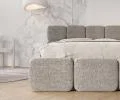 Čalúnená posteľ DELICATO 180x200 cm Sivá Cleo s úložným priestorom kovový rošt