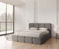 Čalúnená posteľ DELICATO 140x200 cm Tmavo sivá Cleo s úložným priestorom kovový rošt