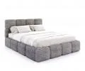 Čalúnená posteľ DELICATO 140x200 cm Tmavo sivá Cleo s úložným priestorom kovový rošt