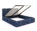 Čalúnená posteľ DELICATO 140x200 cm Modrá Cleo s úložným priestorom kovový rošt