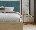 Čalúnená posteľ GRENADA 160x200 cm so zdvižným roštom tyrkysová