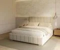 Čalúnená posteľ AUSTIN 120x200cm Béžová Boucle s úložným priestorom kovový rošt