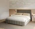 Čalúnená posteľ AUSTIN 90x200cm Tmavo sivá Boucle s úložným priestorom kovový rošt