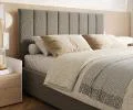 Čalúnená posteľ AUSTIN 90x200cm Tmavo sivá Boucle s úložným priestorom kovový rošt
