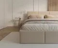 Čalúnená posteľ FRESIA 90x200cm Krémová Paris s úložným priestorom kovový rošt