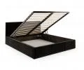 Čalúnená posteľ FRESIA 90x200cm Čierna Paris s úložným priestorom kovový rošt