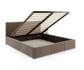 Čalúnená posteľ FRESIA 90x200cm Hnedá Paris s úložným priestorom kovový rošt
