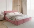 Čalúnená posteľ FRESIA 90x200cm Ružová Paris s úložným priestorom kovový rošt