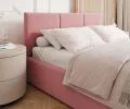 Čalúnená posteľ FRESIA 90x200cm Ružová Paris s úložným priestorom kovový rošt