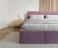 Čalúnená posteľ FRESIA 90x200cm Fialová Paris s úložným priestorom kovový rošt