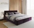 Čalúnená posteľ FRESIA 90x200cm Tmavo fialová Paris s úložným priestorom kovový rošt