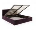 Čalúnená posteľ FRESIA 90x200cm Tmavo fialová Paris s úložným priestorom kovový rošt