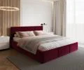 Čalúnená posteľ FRESIA 90x200cm Vínová Paris s úložným priestorom kovový rošt