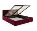 Čalúnená posteľ FRESIA 90x200cm Vínová Paris s úložným priestorom kovový rošt