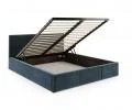 Čalúnená posteľ FRESIA 90x200cm Modrá Paris s úložným priestorom kovový rošt
