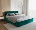 Čalúnená posteľ FRESIA 90x200cm Tyrkysová Paris s úložným priestorom kovový rošt