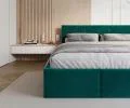 Čalúnená posteľ FRESIA 90x200cm Tyrkysová Paris s úložným priestorom kovový rošt