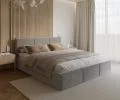 Čalúnená posteľ FRESIA 90x200cm Svetlo sivá Paris s úložným priestorom kovový rošt