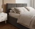 Čalúnená posteľ FRESIA 90x200cm Sivá Paris s úložným priestorom kovový rošt