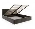 Čalúnená posteľ FRESIA 90x200cm Tmavo sivá Paris s úložným priestorom kovový rošt
