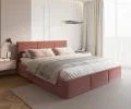Čalúnená posteľ FRESIA 90x200cm Lososová Paris s úložným priestorom kovový rošt