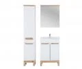 Kúpeľňová zostava BALI WHITE 60cm s vysokou skrinkou, zrkadlom a umývadlom