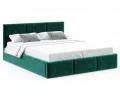Čalúnená posteľ FRESIA 180x200 s kovovým zdvižným roštom ZELENÁ
