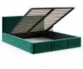 Čalúnená posteľ FRESIA 180x200 s kovovým zdvižným roštom ZELENÁ
