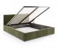 Čalúnená posteľ FRESIA 180x200 s kovovým zdvižným roštom OLIVOVÁ