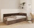 Posteľ EDDY 2 pre deti a mládež hnedá TRINITY 90x200 kovový zdvižný rošt
