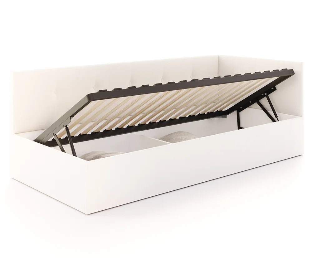 Posteľ EDDY 2 pre deti a mládež biela TRINITY 100x200 kovový zdvižný rošt