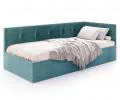 Posteľ EDDY 2 pre deti a mládež tyrkysová TRINITY 100x200 kovový zdvižný rošt