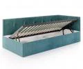 Posteľ EDDY 2 pre deti a mládež tyrkysová TRINITY 100x200 kovový zdvižný rošt