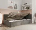 Posteľ EDDY 2 pre deti a mládež grafitová TRINITY 120x200 kovový zdvižný rošt
