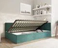 Posteľ EDDY 2 pre deti a mládež tyrkysová TRINITY 140x200 kovový zdvižný rošt