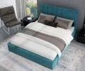 Čalúnená posteľ JUSTIN 90x200 Tyrkysová Trinity s úložným priestorom kovový rošt